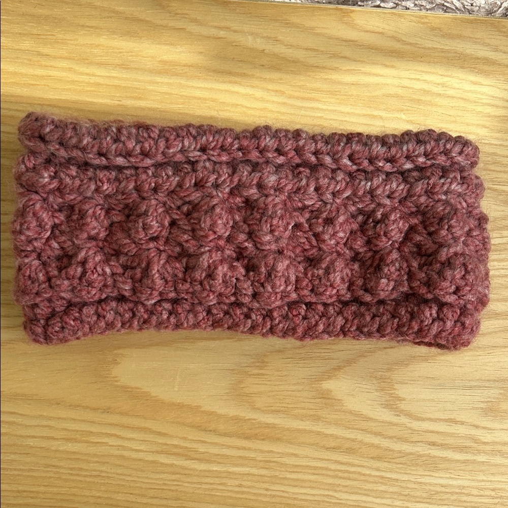 Handcrafted Knit Headband in Antique Rose, super soft - Picture 5 of 6